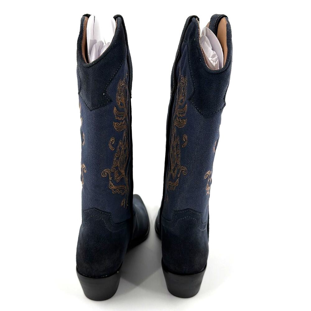 Sam Edelman Atlantic Suede Leather Rue Western Boots Size 9M - Picture 5 of 14